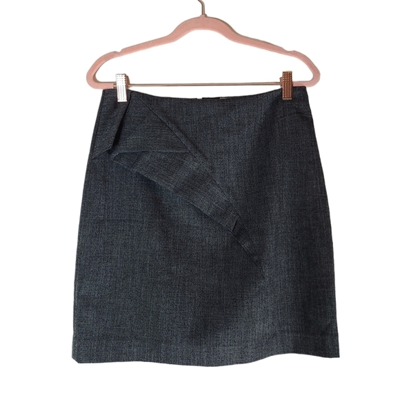 Jodi Arnold For The Limited Gray Mini Ruffle Work Career Skirt 2 Preowned - Picture 1 of 3